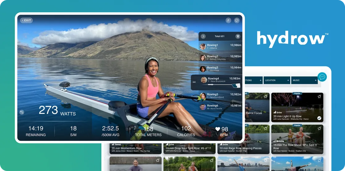 Hydrow live outdoor rower app and machine
