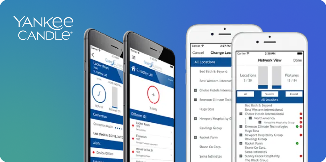 Yankee Candle Scent Systems — connected scentcasting stations, mobile app, MITX Award