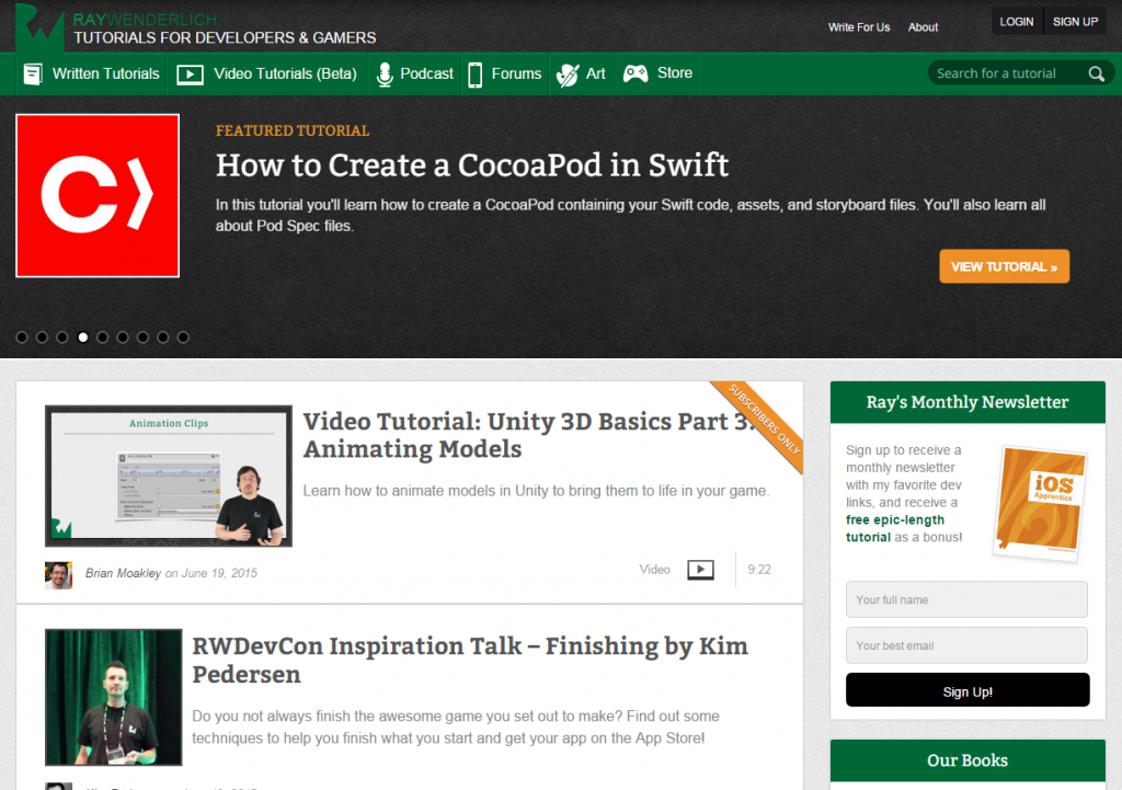 Ray Wenderlich Tutorials for iPhone iOS Developers and Gamers